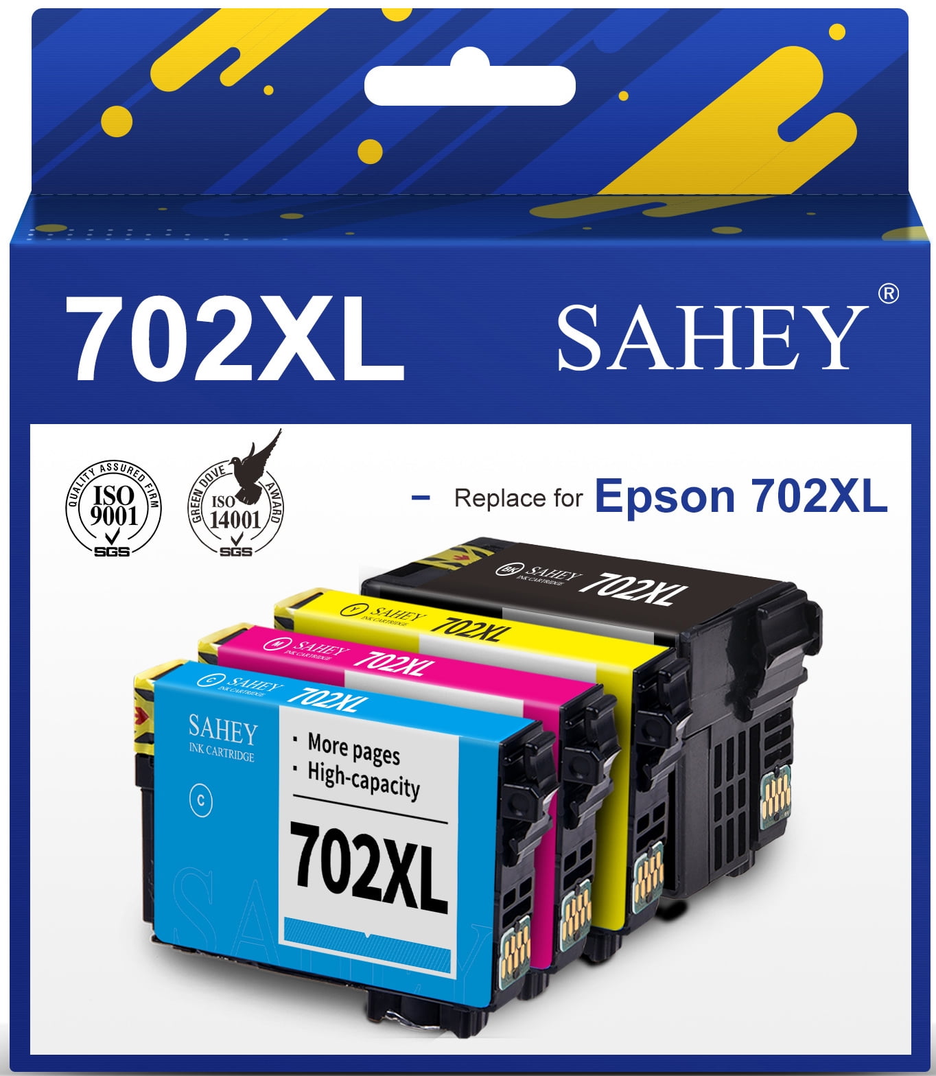 Unravel Kemiker svulst 702XL Ink Cartridge for Epson 702 XL Ink Printer and 702 Ink Printer Combo  Pack to Use with Epson Workforce Pro WF-3720 WF-3730 WF-3733 Printer Ink (1  Black 1 Cyan 1 Magenta 1 Yellow,4 Pack) - Walmart.com