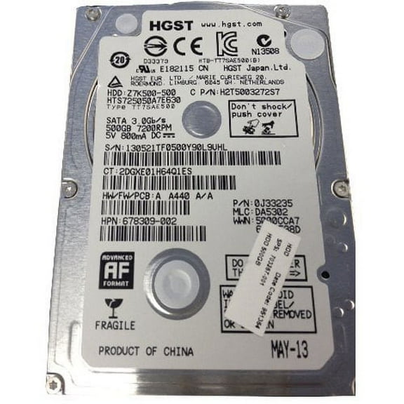 703267-001 Hewlett-Packard 500gb 7200 Rpm 2.5inch Sata Hard Disk Driv
