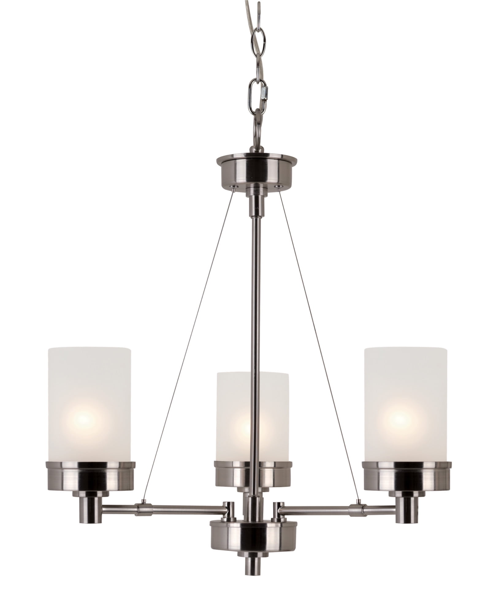 Fusion Urban Swag 22" Brushed Nickel Outdoor Chandelier with Frosted Glass Shades