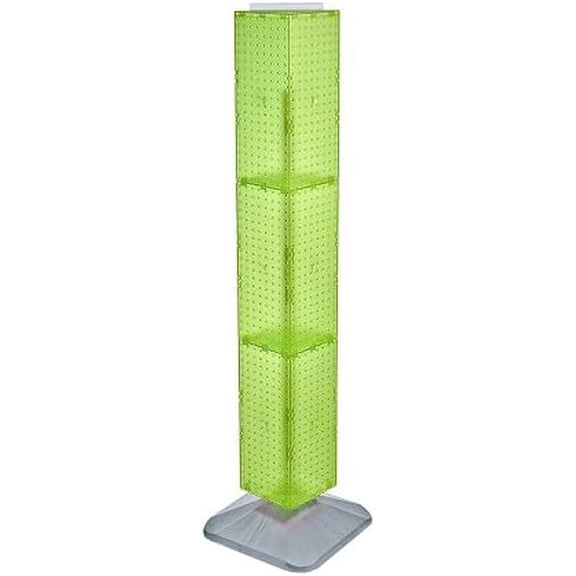 703389-GRE Standard Four-Sided Interlocking Pegboard Floor Display, Green Translucent