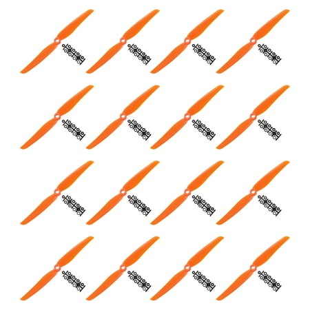 7035 Propellers 7x3.5 Prop 2-Vane Fixed-Wing Orange Replacement Props with Adapter Rings for RC Airplane, 16 Pack