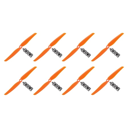7035 Propellers 7x3.5 Prop 2-Vane Fixed-Wing Orange Replacement Props with Adapter Rings for RC Airplane, 8 Pack