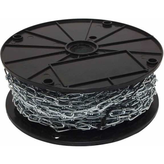 70421 Double Loop Chain, 3 mm by 100 Feet - Durable and Versatile All-Purpose Chain for Home and Industrial Use