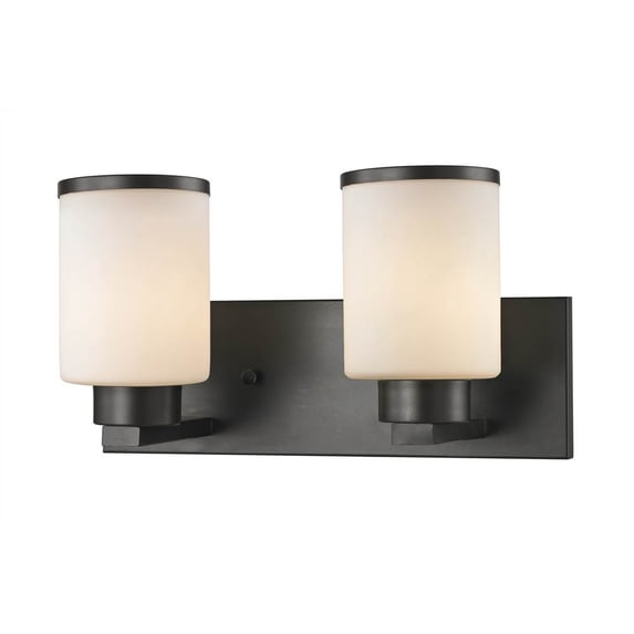 705-2V-BRZ-Z-Lite-Roxburgh - Two Light Bath Vanity Bronze Finish with Matte Opal Glass