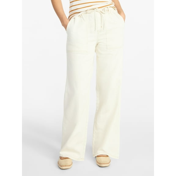 Time and Tru Women's Pull On Wide Leg Jeans, 30" Inseam, Sizes XS-XXXL