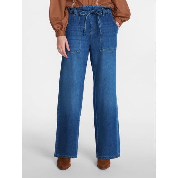 Scenario Women's Drapey Denim Jeans, Short and Regular Inseam, Sizes XS-XXXL