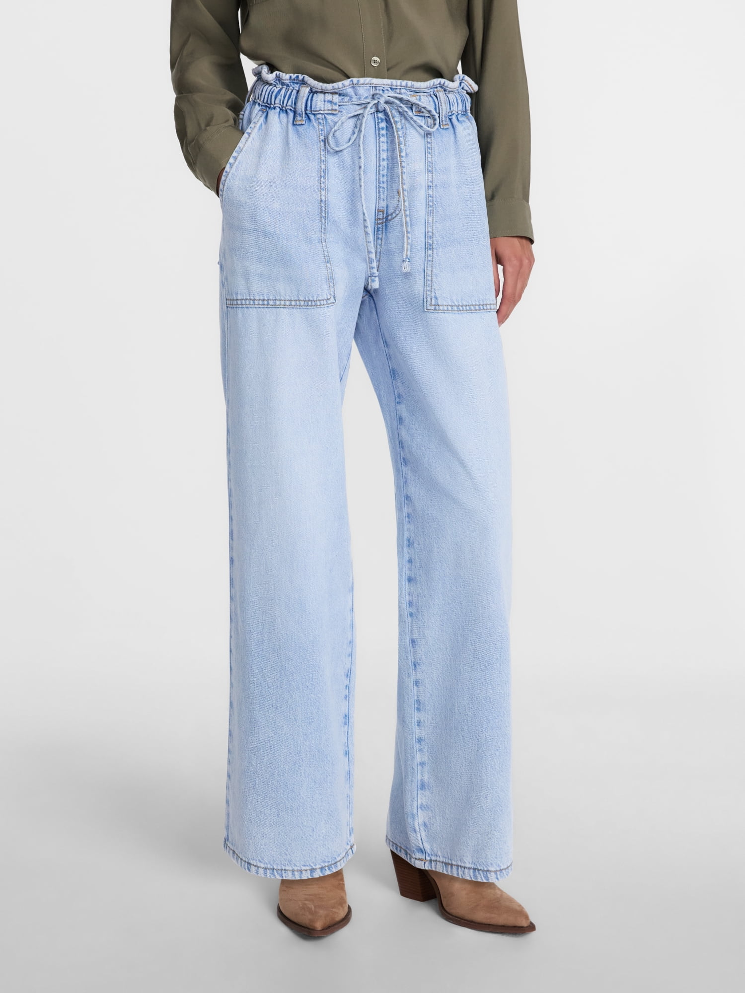 Scenario, Women's Drapey Denim Jeans, Blue, M, 64% BCI Cotton