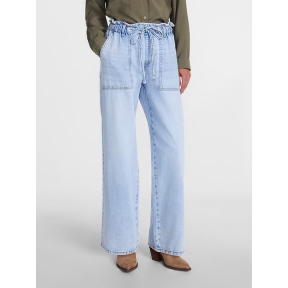 Scenario Women's Drapey Denim Jeans, Short and Regular Inseam, Sizes XS-XXXL