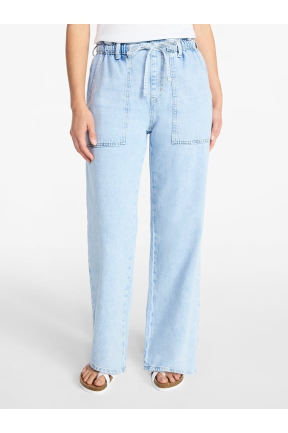 Women's Pull On Wide Leg Jeans, 30" Inseam, Sizes XS-XXXL