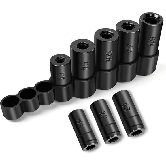 70500 Tap Socket Set, 8-Piece 1/4" & 3/8" Drive Taps Sockets Adapter for Socket Wrench Set Use, 1/2" & 1/8" NPT Taps