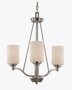Mod Pod Brushed Nickel 20.5" Chandelier with White Frost Candle Shades