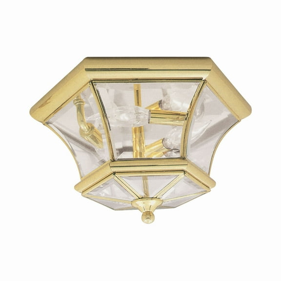 Livex Lighting Monterey Ceiling Mount in Polished Brass