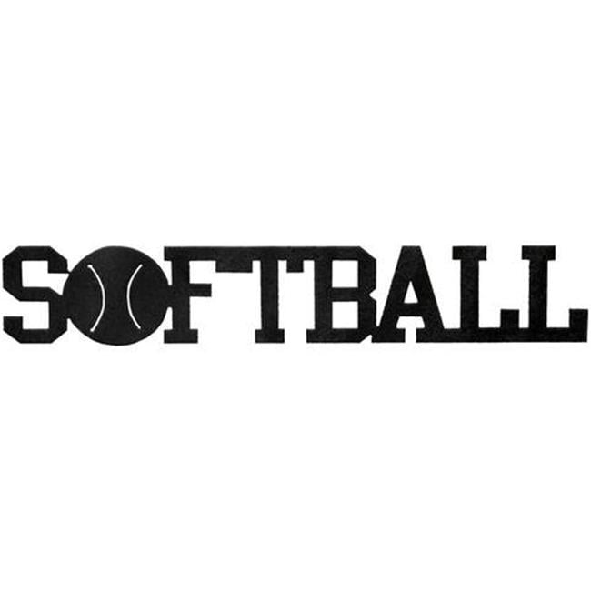Hammered Black Steel Softball Word Wall Décor