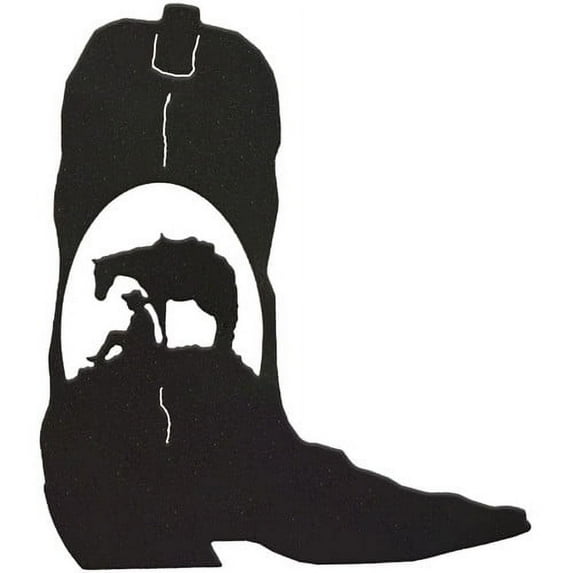 7055 817865020124 Cowboy Boot Horse & Cowboy Metal Wall Art - Hammered Black