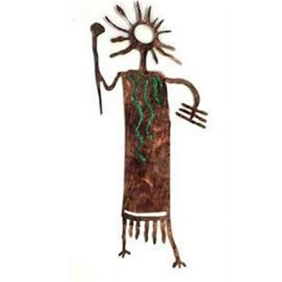7055 817865020759 Petroglyph Ted Metal Wall Art - Green