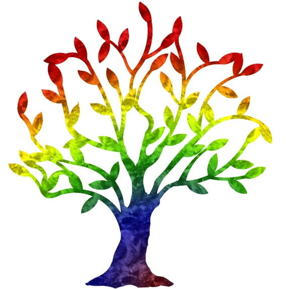 7055 817865022395 Dream Tree Metal Wall Art, Candy Rainbow Gradient