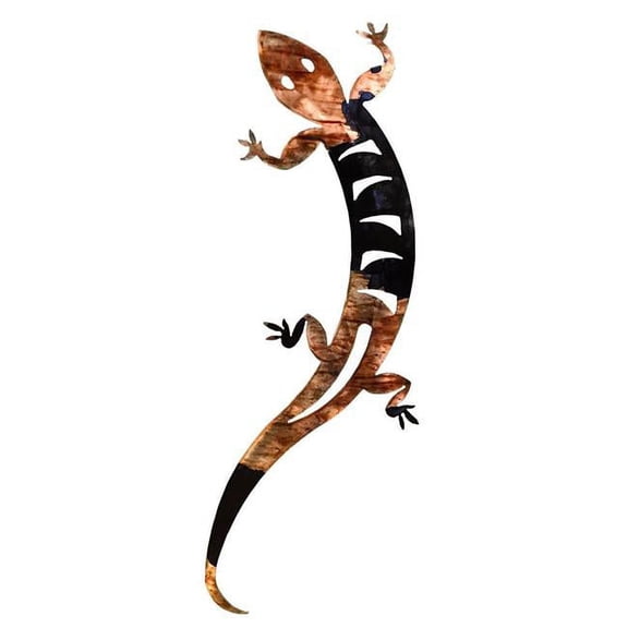 7055 817865022579 Lizard Metal Wall Art - Black