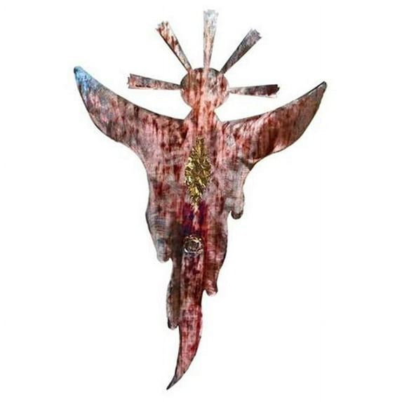 7055 817865023019 Smoke Spirit Terraced Diamond Metal Wall Art - Gold