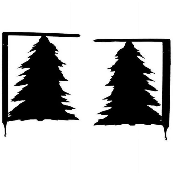 7055 817865023828 Pinetree Shelf Brackets, Hammered Black