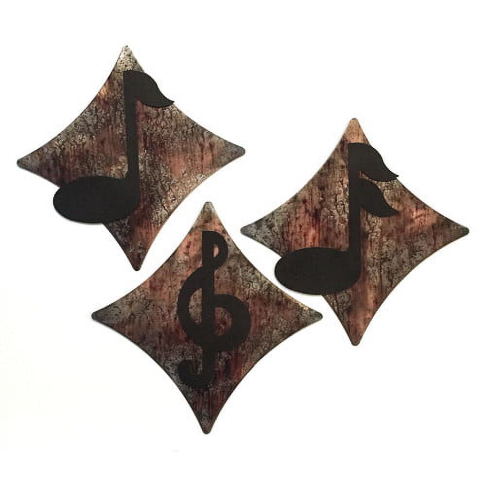 Distressed Copper Music Note Diamond Wall Decor Set
