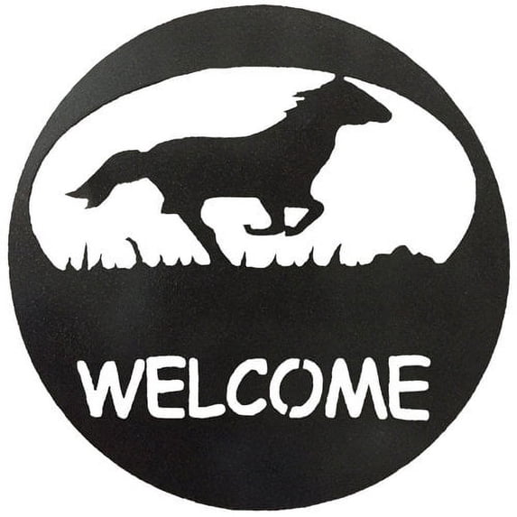7055 Inc Horse Welcome Circle Wall D cor