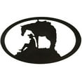 thumbnail image 1 of 7055 Inc Horse and Cowboy Oval Wall D cor, 1 of 2