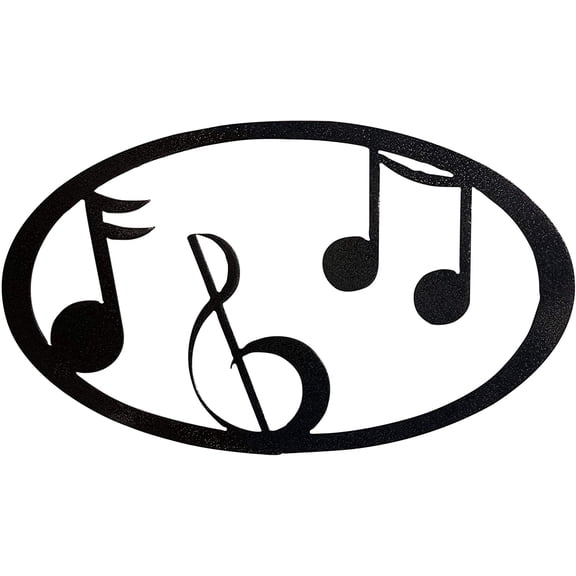 7055 Inc Music Oval Metal Decor
