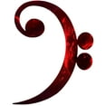 thumbnail image 1 of 7055 Inc. Musical Symbol - Bass Clef Metal Wall Decor Home Art Red 29-in, 1 of 2