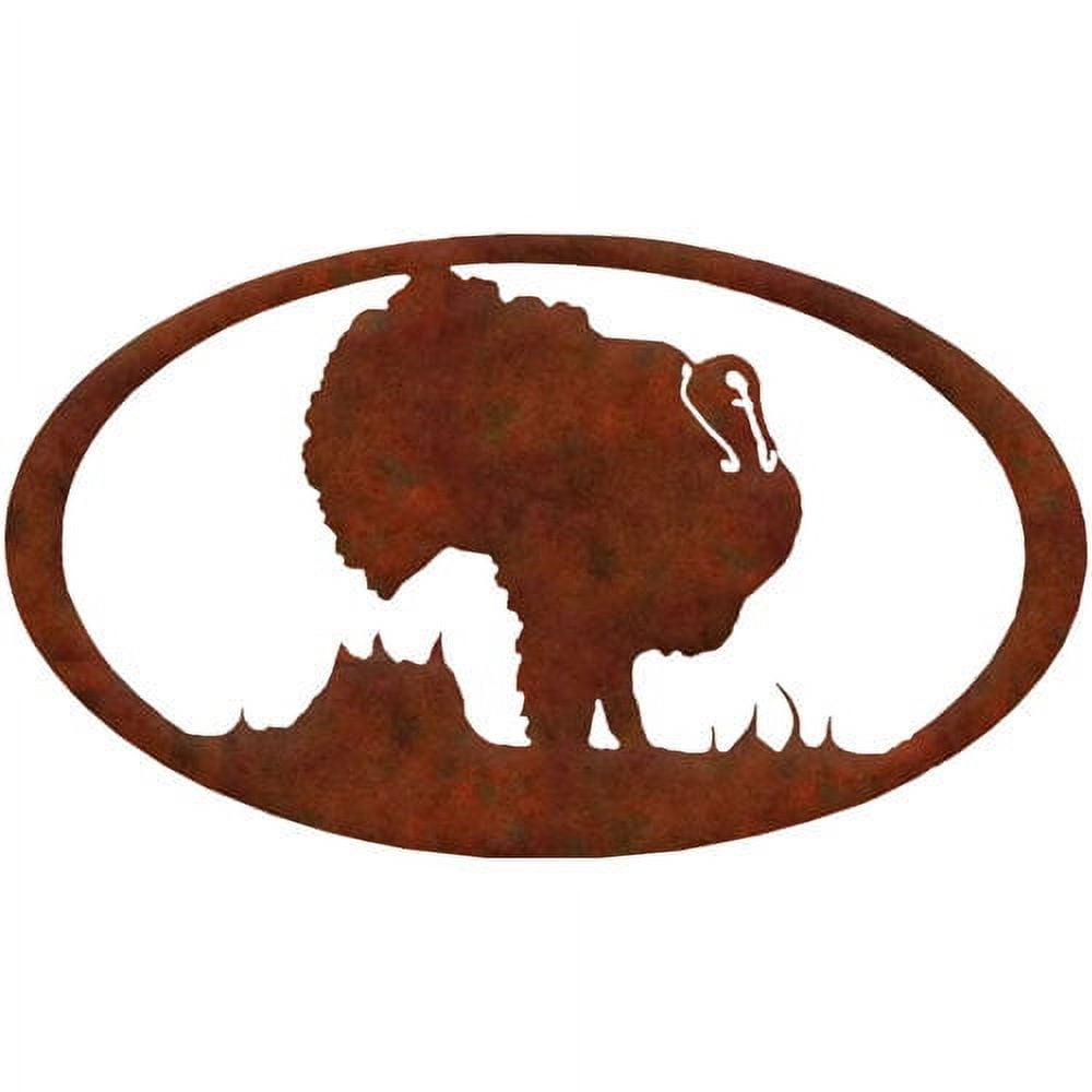 Handcrafted Hammered Black Steel Rustic Oval Wall Decor