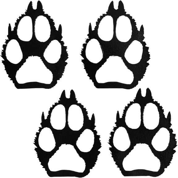7055 817865020513 Wolf Paw Prints Metal Wall Art, Set of 4