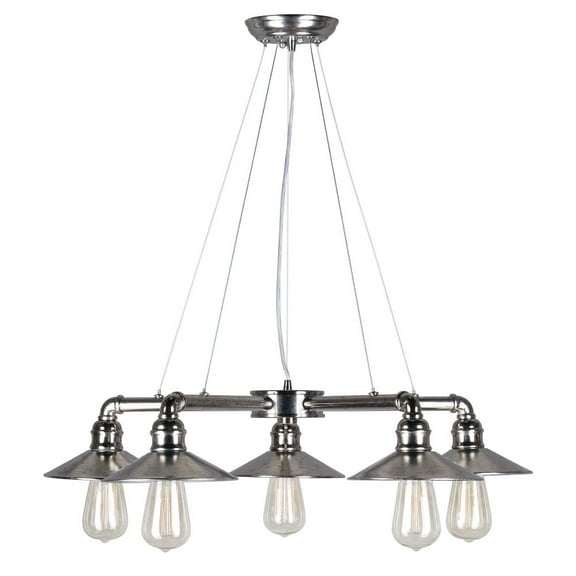 7059-05-69-Forte Lighting-Ori - 5 Light Chandelier-5.25 Inches Tall and 27 Inches Wide-Vintage Chrome Finish
