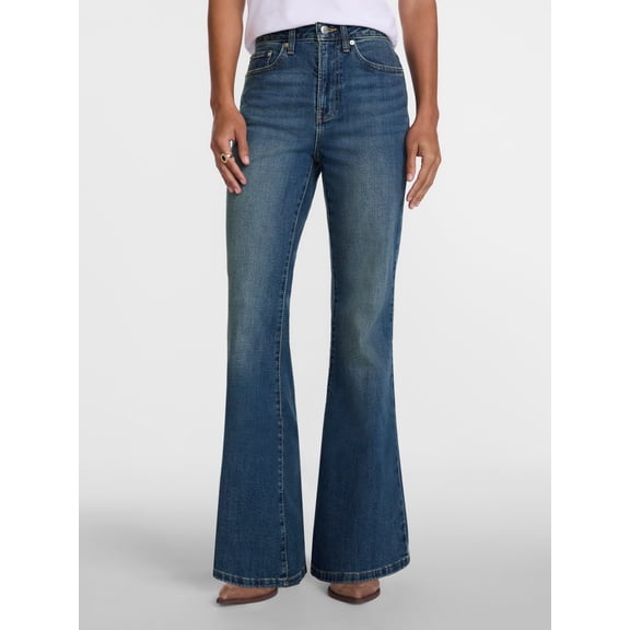 Scenario Women's High Rise Flare Denim Jeans, Sizes 0-20
