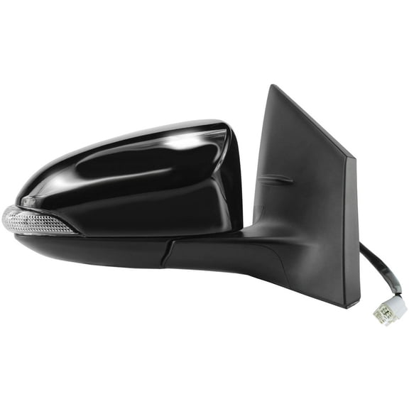 70655T - Fit System Passenger Side Mirror for 14-18 Toyota Corolla, black w/ PTM cover, w/ turn signal, foldaway, Heated Power Fits select: 2017-2018 TOYOTA COROLLA IM