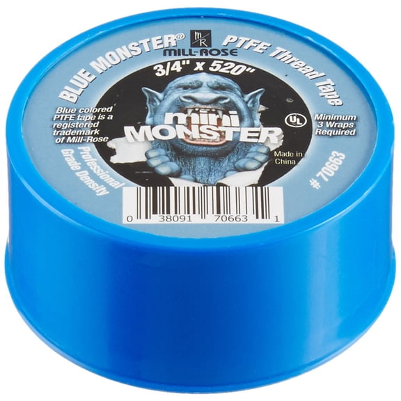 70663 Monster Roll PTFE Thread Seal Tape, 3/4-Inch x 520-Inch, Blue