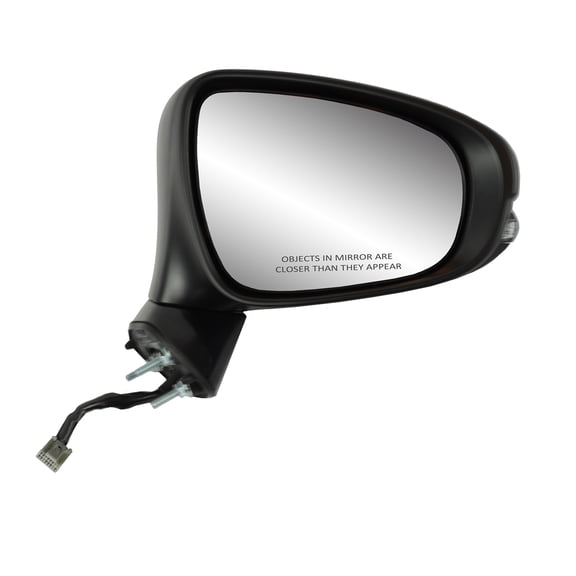 70699T - Fit System Passenger Side Mirror for 11-13 Lexus CT200h, black w/ PTM cover, w/ turn signal, memory, puddle lamp, foldaway, w/o auto dimming, Heated Power