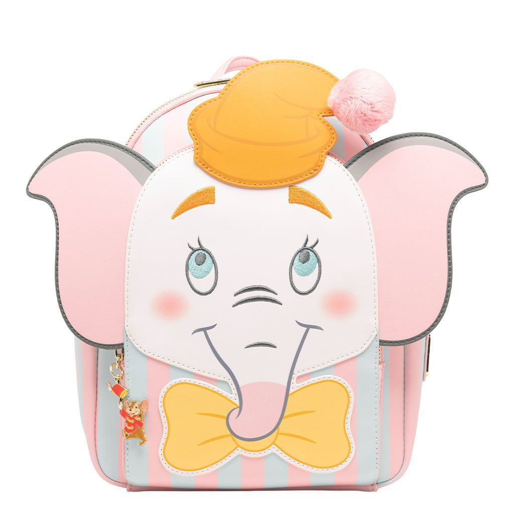 Pastel Pink and Orange Faux Leather Dumbo Mini Backpack