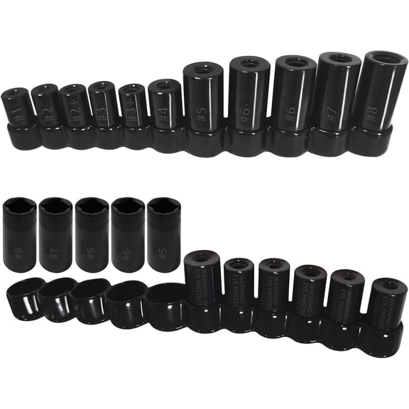 70700 Tap Socket Set, 11Pcs Magnetic Socket Adapter for Tap and Die Use, Fits Metric and Standard Taps, Compatible with 1/2" and 1/8" NPT Taps Made to M.C.T.I. Standards