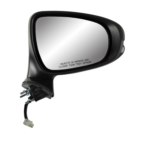 70715T - Fit System Passenger Side Mirror For 13-17 Lexus Ls460/Ls460L, 13-16 Ls600H L, Black W/ Ptm Cover, Chrome Base, Turn Signal, Memory, Puddle Lamp, Power Fold, W/O Auto Dimming, Heated Power