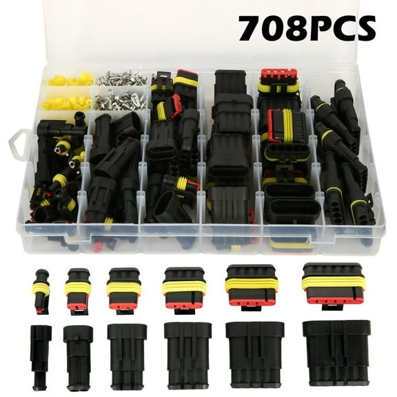 708/352Pcs Car Connector Plug Terminal Auto Sealed Waterproof Wire Connector Plug Kit Car Accessories