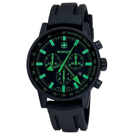 70891 Men's Swiss Made Chronograph Rubber Strap Watch