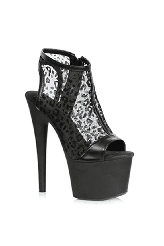 709-WILLA, 7" Peeptoe Leopard Bootie