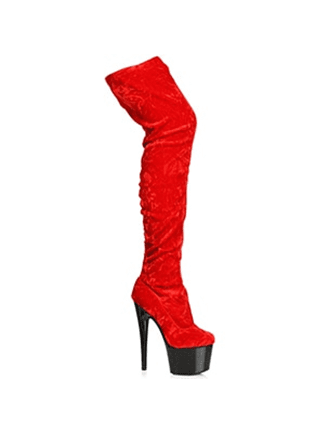 crushed velvet thigh high boots