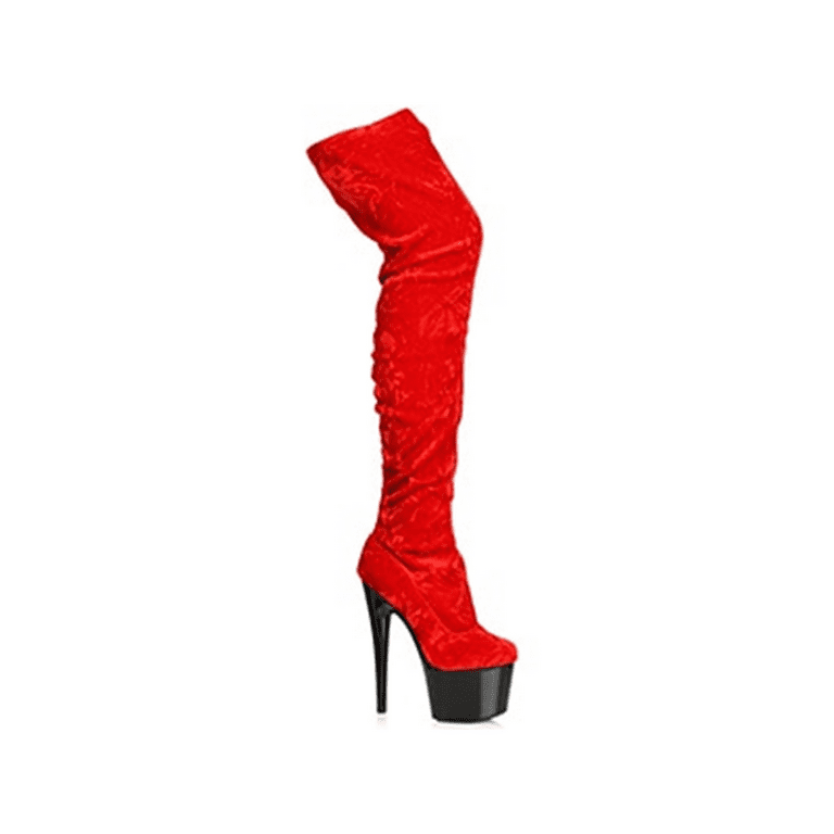 Crushed velvet thigh high best sale boots