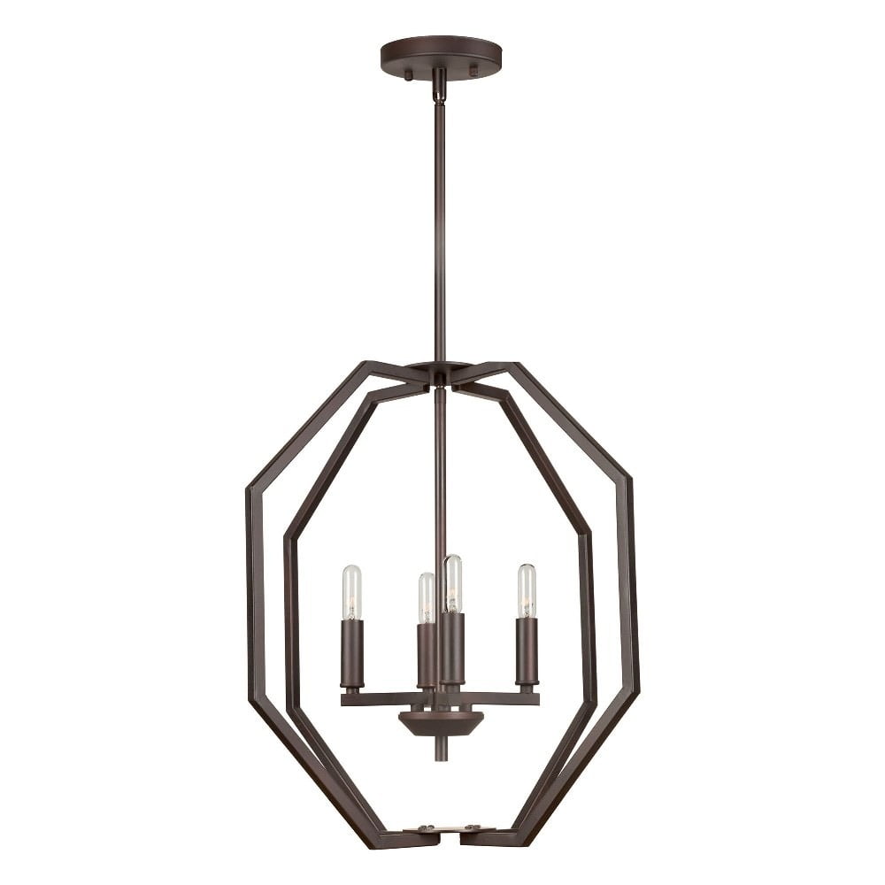 Aubrey Antique Bronze 18" Steel Foyer Pendant Light