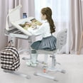 thumbnail image 1 of 70CM Lifting table top can tilt children's study desk and chair gray (with reading frame and USB lamp), 1 of 9