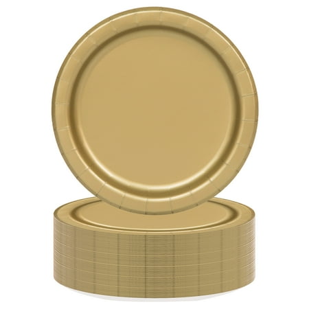 70 Count 7IN Gold Dessert Paper Plates by Way To Celebrate