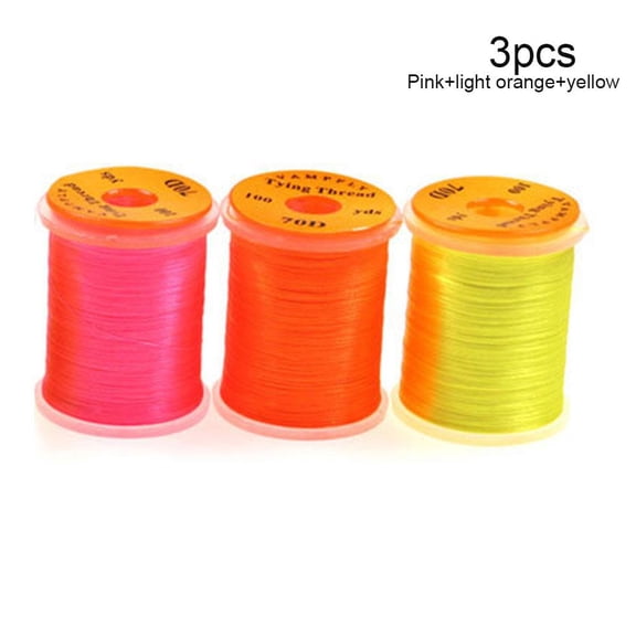 70D Nylon Tying Line for Fly Fishing Lures, Crafting, Hobby Projects - 3 Spools, 100 Meters Each