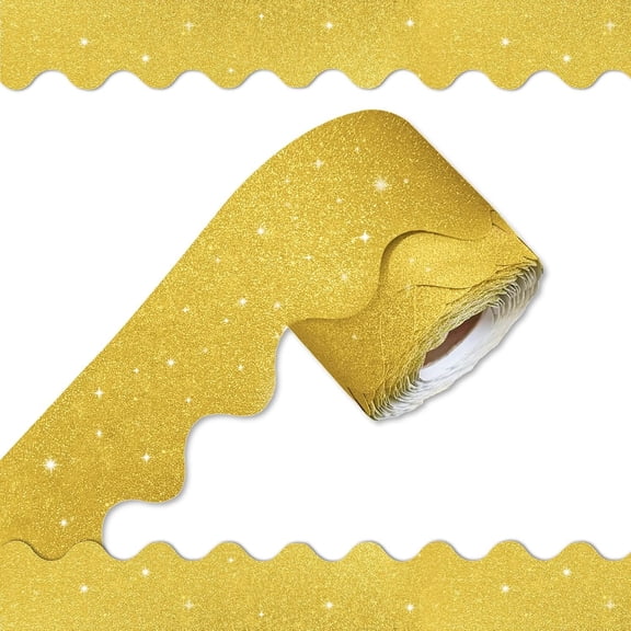 70Ft Shine Bulletin Board Borders,Scalloped Poster Boards Decorations Trim for Classroom, School, Office, , Wall Decoration Strips ()
