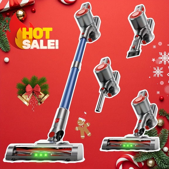 70KPa Cordless Vertical Vacuum Cleaner - 3-Speed Adjustment, 45-Min Runtime Detachable Battery, LED Floor Brush, Lightweight Handheld for Pet Hair, Carpet & Floor