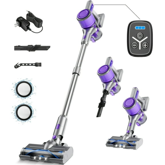70Kpa Corded/Cordless Stick Vacuum Cleaner - 8-in-1 Lightweight Handheld with Detachable Battery Display, 45Mins Runtime for Home Hardfloor, Carpets & Pet Hair